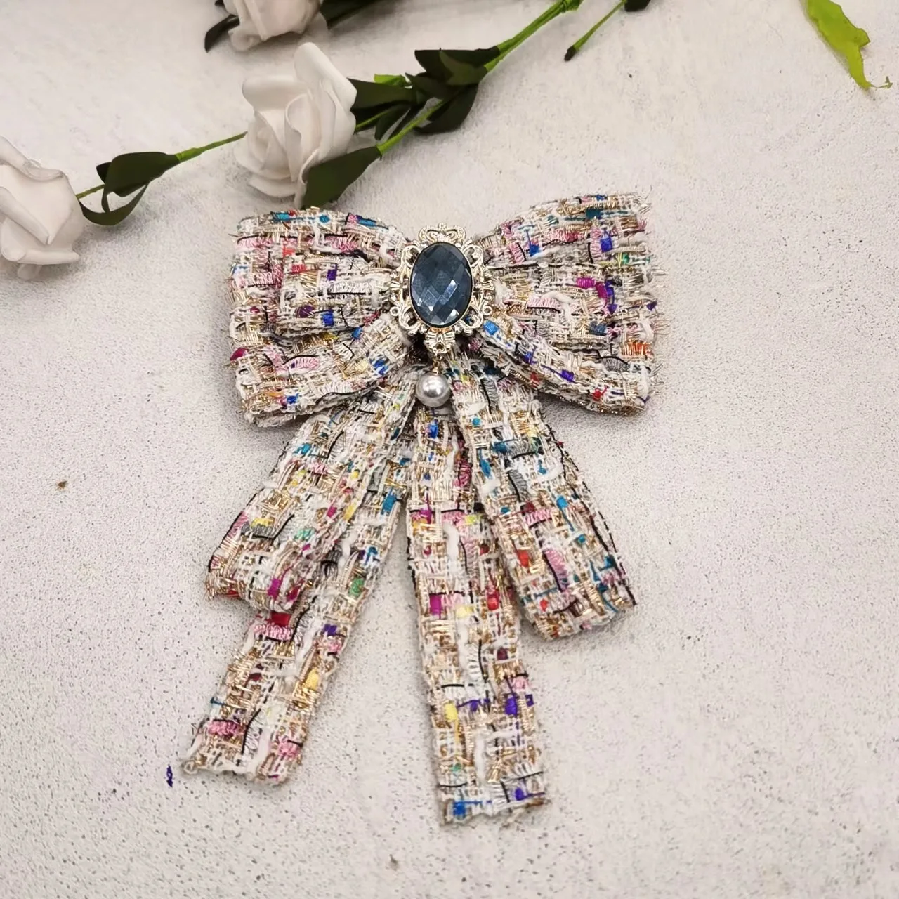 Женская элегантная брошь с бантом на воротнике аксессуары для одежды твидовая и