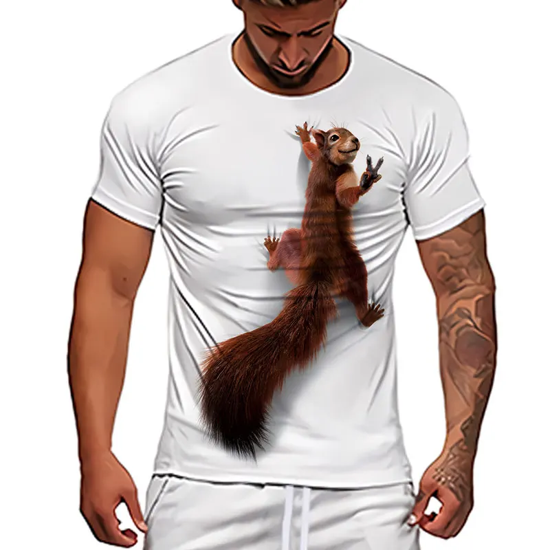 

Summer Funny Squirrel T-Shirts Animal 3D Printed Men Women Casual Fashion Oversized Short Sleeve T Shirt Kids Tees Tops Clothing