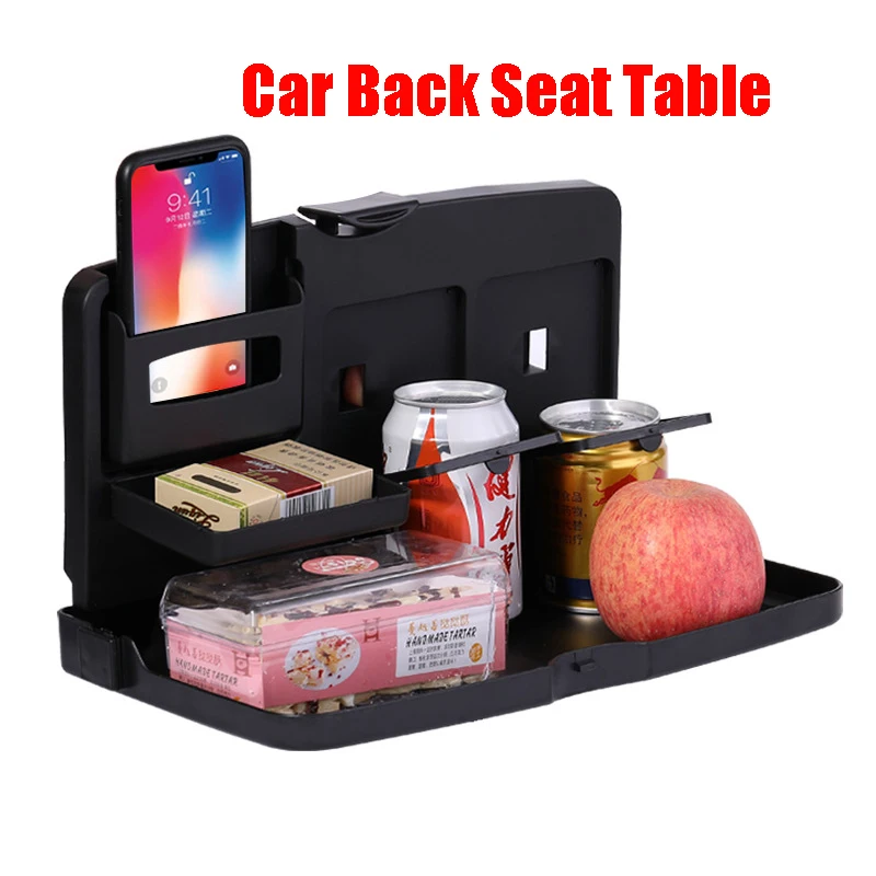 

Универсальный автомобильный обеденный стол на заднее сиденье, подставка для стаканов с водой, стойка для напитков, органайзер, многофункци...
