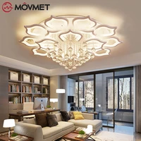 creative ceiling lamp led crystal acrylic with remote control iron deco lighting for modern indoor bedroom livingroom study