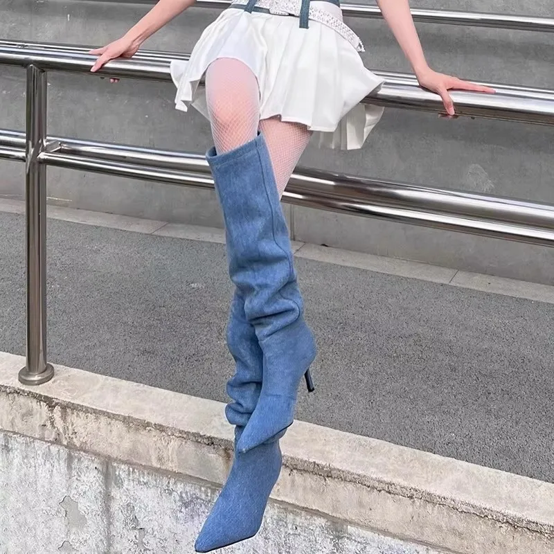 Новинка 2024 женская обувь женские сапоги до колена элегантные современные