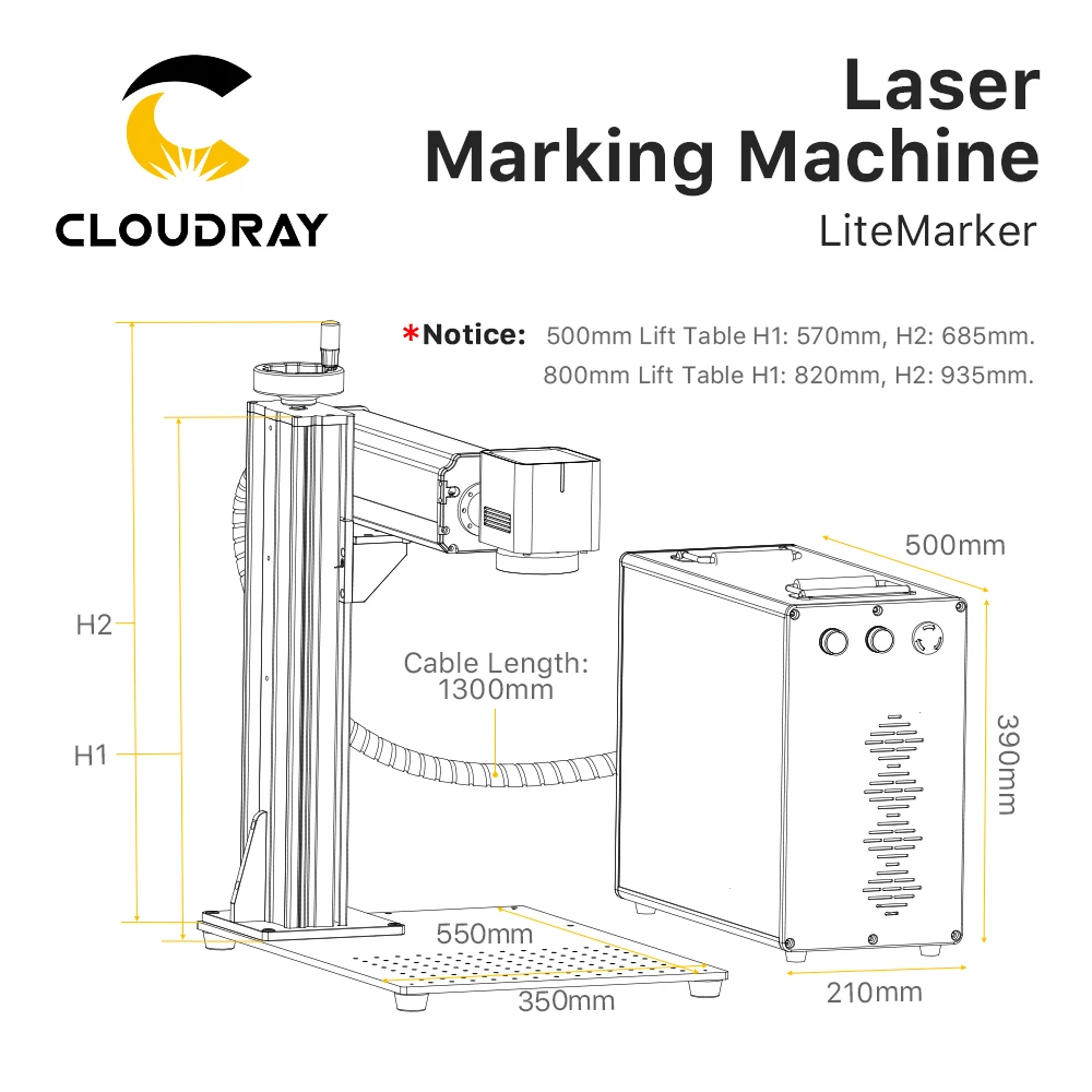 Cloudray 20-60W JPT Fiber Laser Marking Machine For Cutting Jewelry Laser Cut Gold Silver Stainless Steel Copper Aluminum Sheet