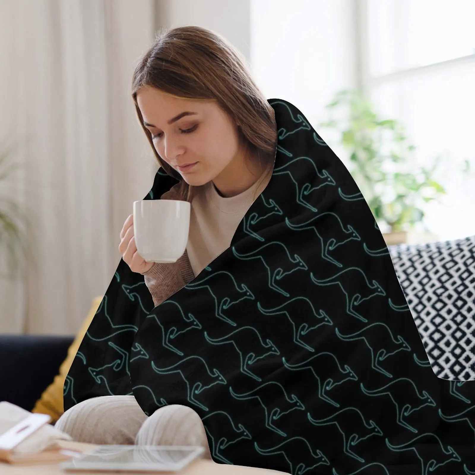 КАНГРУ УЗРОТ. OUTLINE BLUE. Одеяло для среды Роскошные роскошные одеяла в стиле аниме St