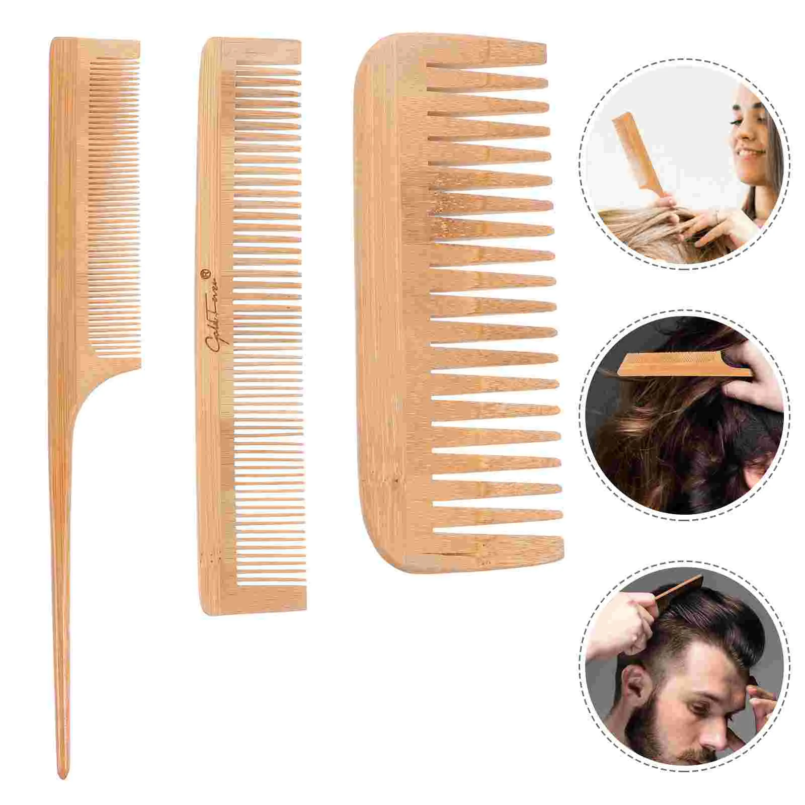 

Comb Hair Brush Detangler Hairdressing Shower Styling Massage Tooth Set Combs Salon Wide Massager Flat Wooden Airbag Natural