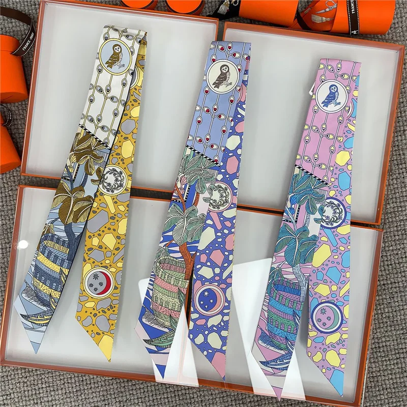 100% шелковый высококачественный роскошный брендовый шарф Женская Повязка На