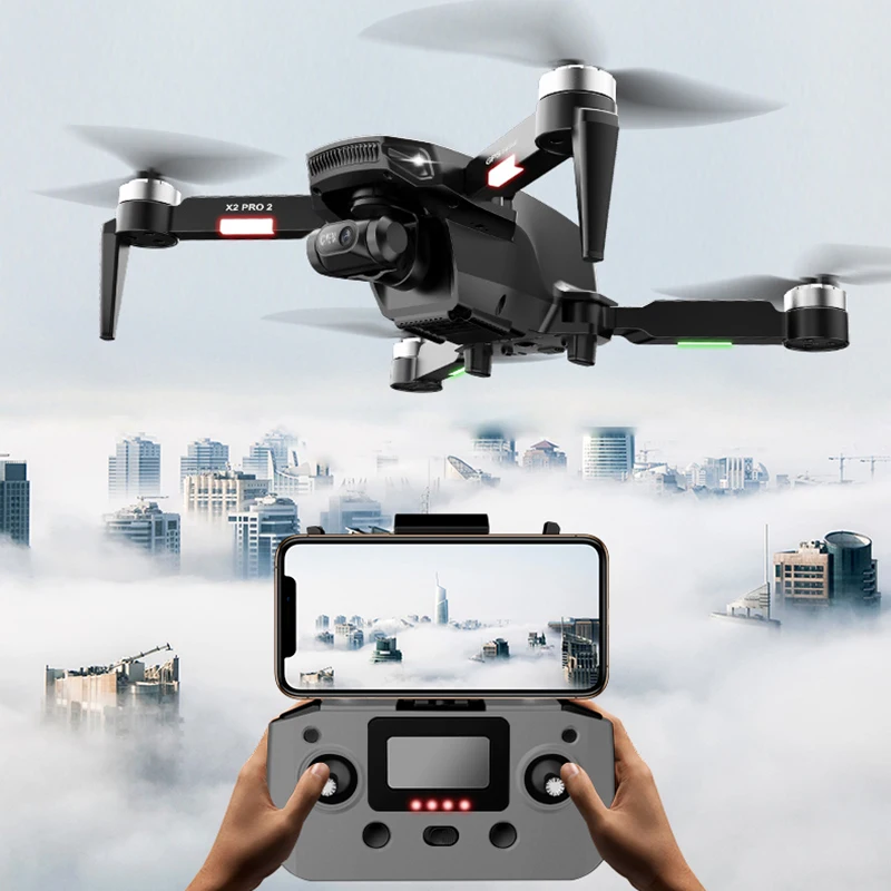 

X2 PRO 2 RC Drone 8K HD Dual Camera 3-Axle Gimbal Aerial Photography Remote Control Quadcopter Foldable GPS Brushless Aircraft