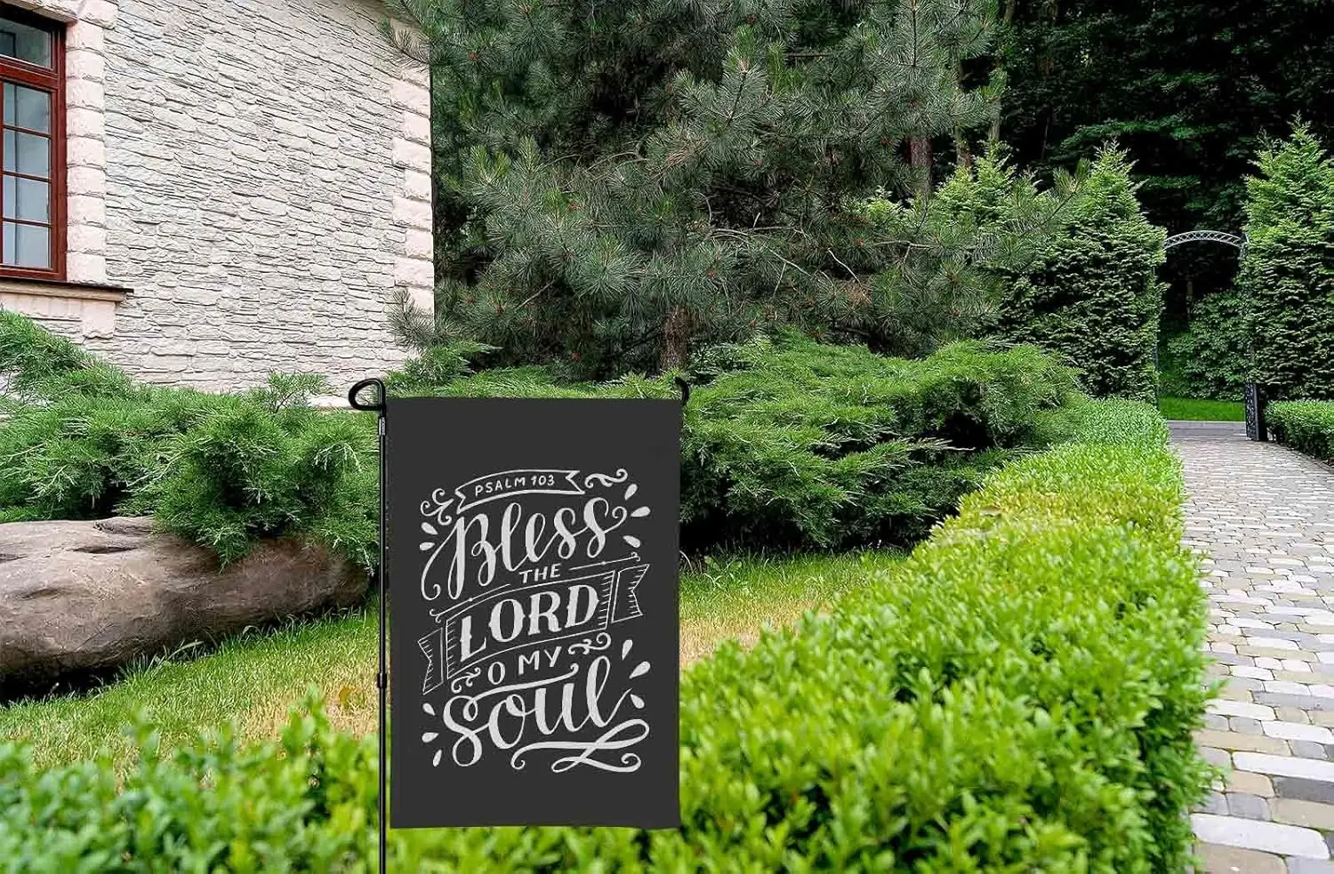 HOSNYE Bless the Lord Мешковина Садовый флаг Двусторонний O Моя душа Псалом Библейский