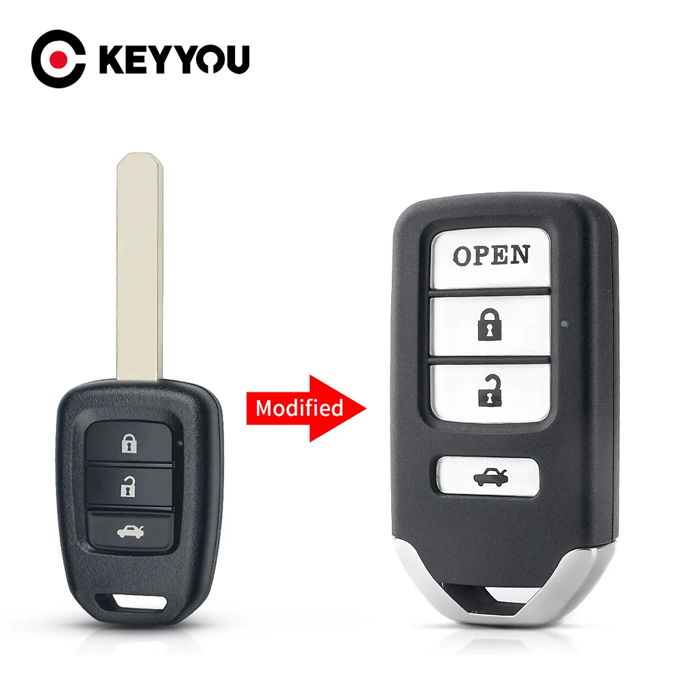 

KEYYOU Folding Car Key Case For Honda FIT XRV VEZEL CITY JAZZ CIVIC HRV Fob 2/3 Buttons Modified Filp Remote Key Shell