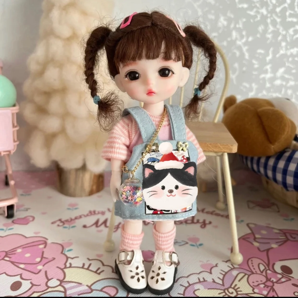 

1/8 BJD Dolls Cute Makeup Joints Princess Mini 16CM BJD Doll Full Set for Girls Child Kid Little DIY Toy Handmade Fashion Gifts