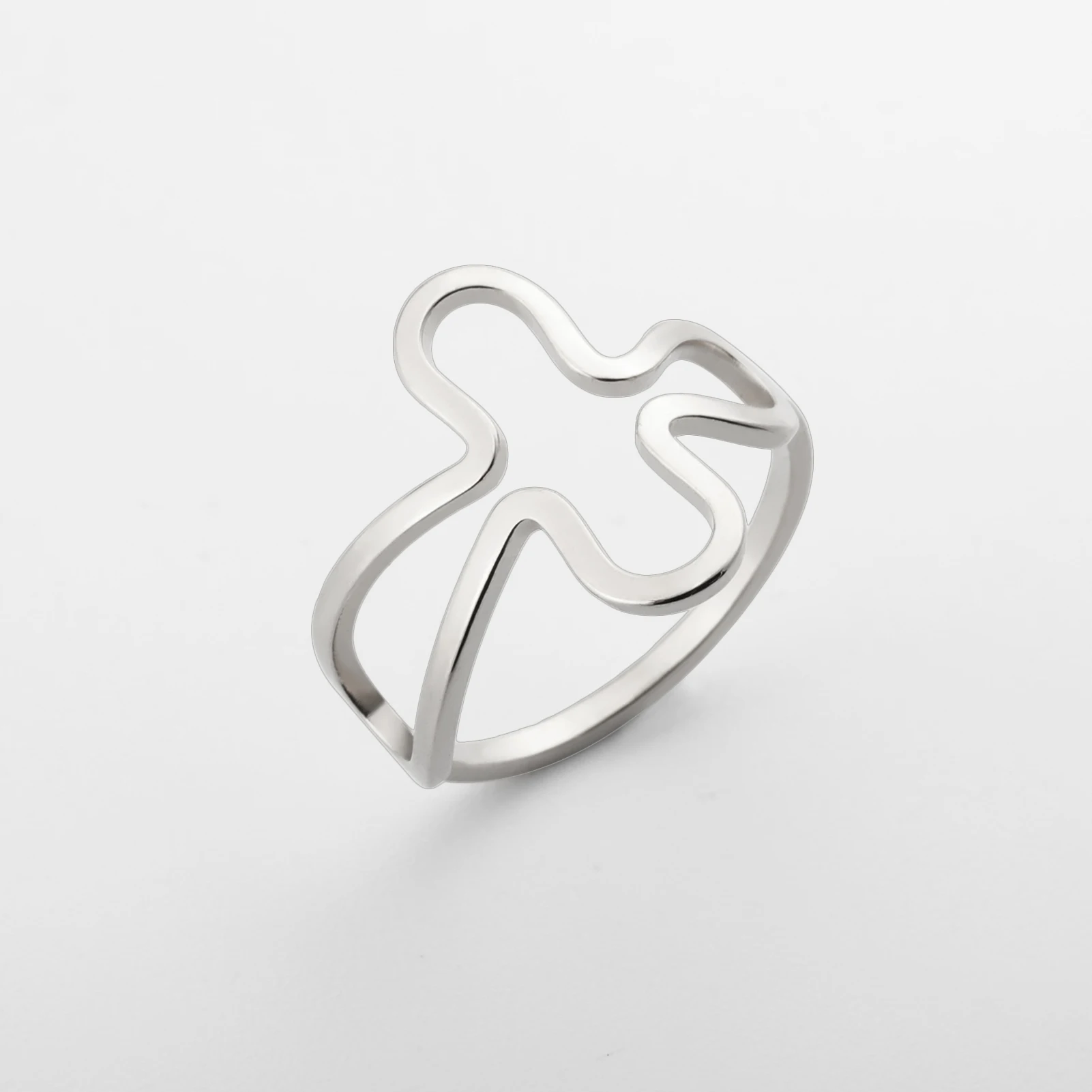 Kkjoy классическое кольцо из нержавеющей стали золотого цвета неправильной формы с