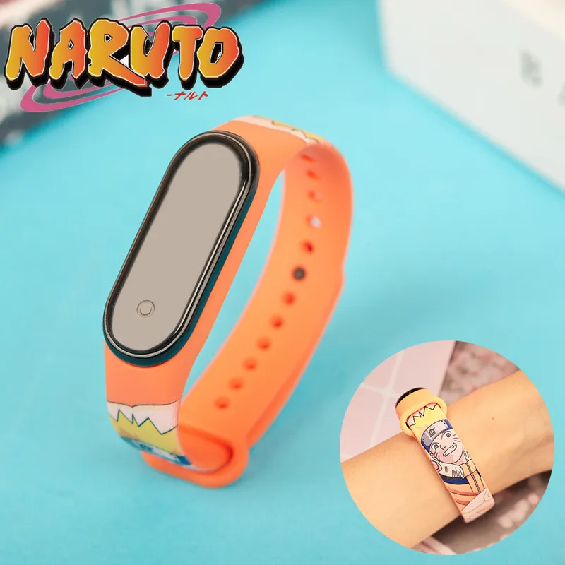 Часы Наруто удзумаки светодиодные водонепроницаемые спортивные электронные с