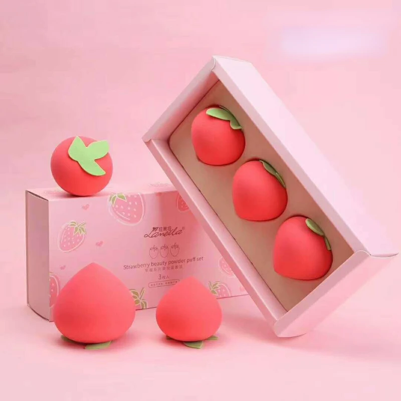 

Fruit Series Beauty Eggs Do Not Eat Powder Super Soft and Delicate Powder Puff Sponge Makeup Eggs Dry and Wet Combination Set