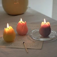flower scented wax candle korean home decoration tulip ornament fragrance handmade candles wedding birthday decoration candles