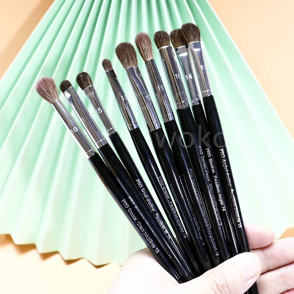 

9Pcs Eye Makeup Brushes Set Angled Shadow Brush Professional Soft Horse Hair Eyeshadow Brush Eyeshadow Shader Smudge Makeup Tool