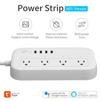 tuya smart wifi power strip socket app voice timer control with usb ports sockets for home office surge protector network filter