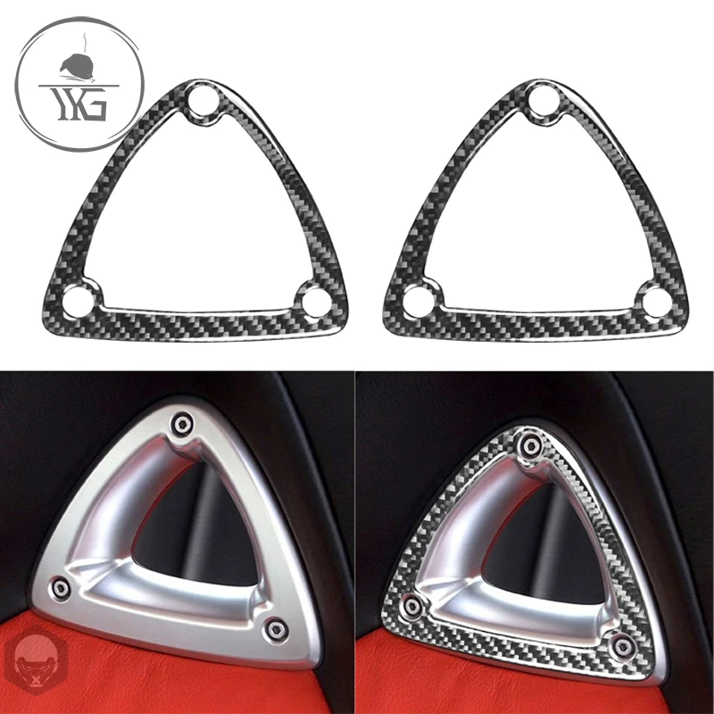 

For Mazda RX-8 RX8 SE3P JM1FE 2004-2008 Accessories Seat Head Accent Triangle hole Frame Carbon Fiber Modified Interior Sticker