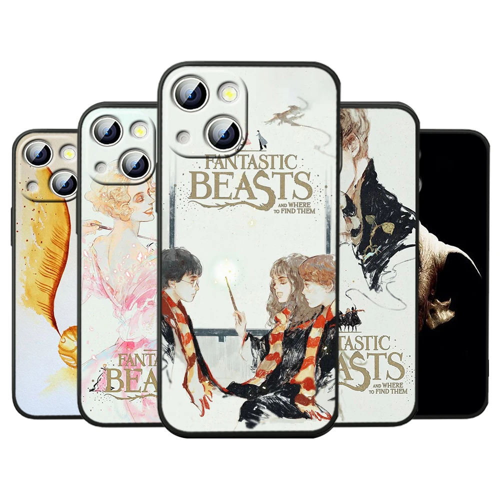 

Magic Harrys Potters For iPhone 14 13 12 11 Pro Max XS Max X XR 7 8 Plus 6S 5S Silicone Black Shell Phone Case