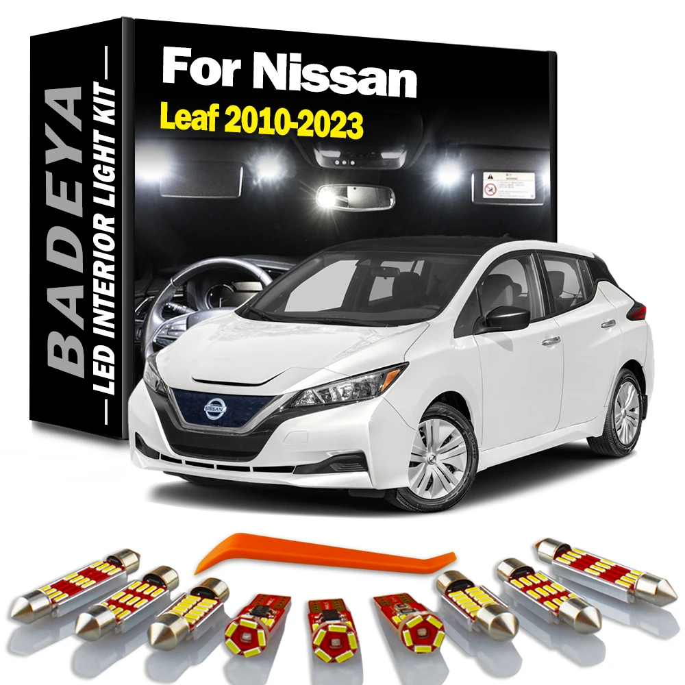 do Nissana Leaf ZE0 ZE1 2010-2013 2014-2018 2019 2020 2021 2022 2023 Zestaw żarówek LED wnętrza kopuły bagażnika Akcesoria