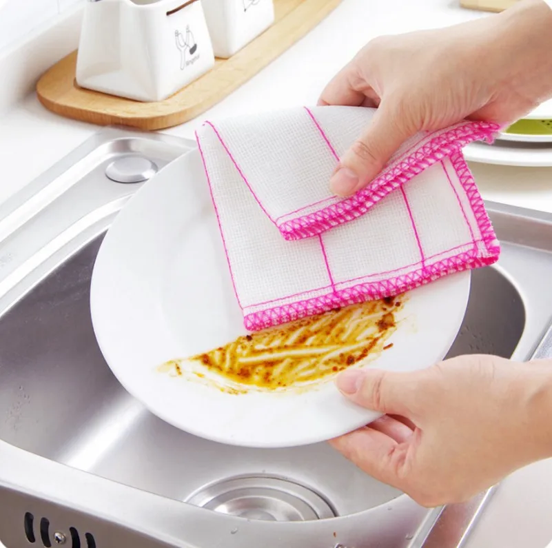 

Кухонное полотенце с защитой от жира, впитывающая салфетка для мытья кухни, 8 отделений, подходит для ежедневного мытья посуды, 30 см