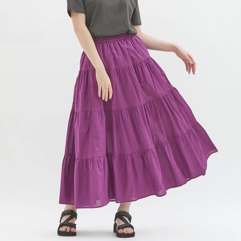 Юбка макси черная синяя красная фиолетовая желтая осенняя винтажная хлопковая