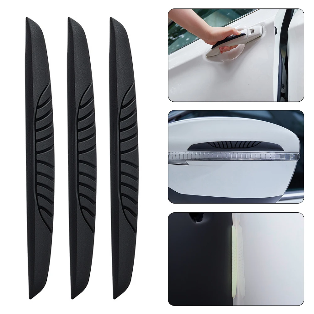 

6Pcs Universal Luminous Car Door Edge Scrape Protective Strips Guard Bumper Guards Protector Rearview Mirror Protection Sticker