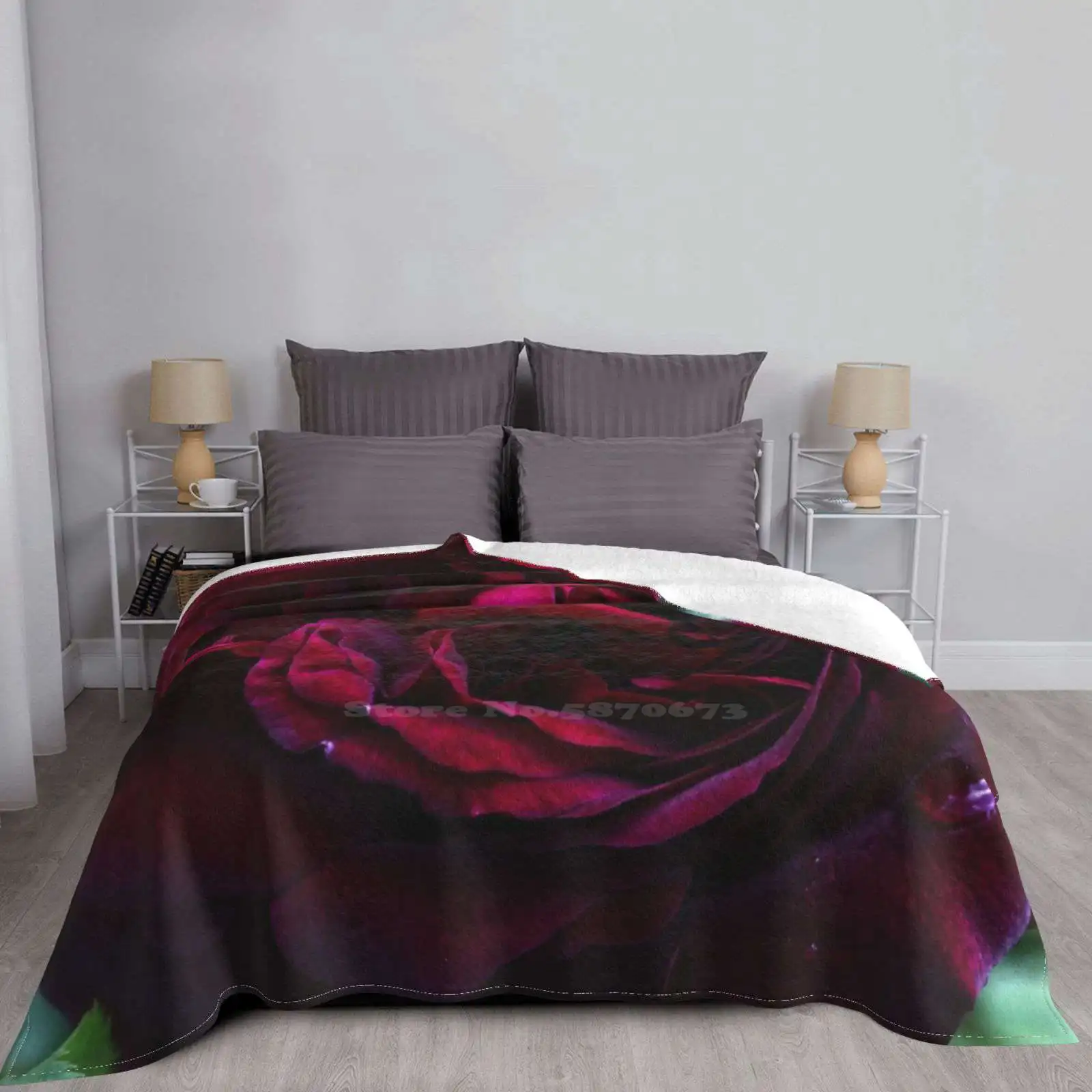 Мягкое теплое фланелевое одеяло с английской розой Munstead Wood Fashion английские розы