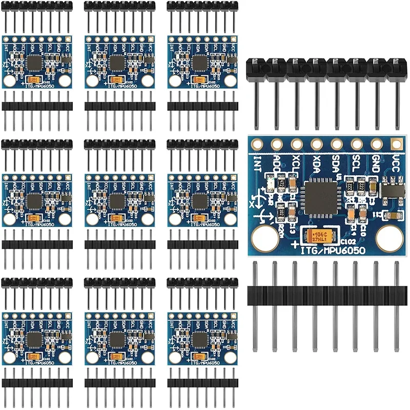 

GY-521MPU-6050 Module 3 Axis Accelerometer 6 DOF Gyroscope Sensor Module16bit AD Converter Data Output IIC I2C Kit