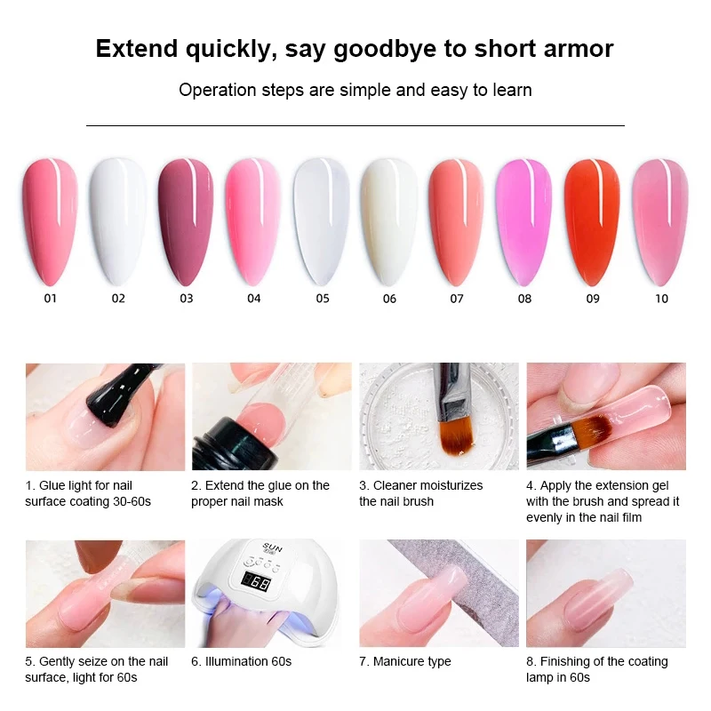 Набор для маникюра профессиональный набор ногтей с УФ-лампой акриловым лаком