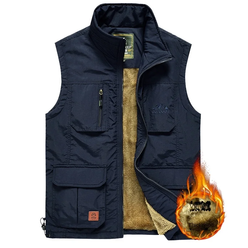 

Men's Winter Vest Motorcyclist Coat Hunting Military Tactical Work MAN Clothing Free Shipping Sleeveless Jacket Overalls Clothes