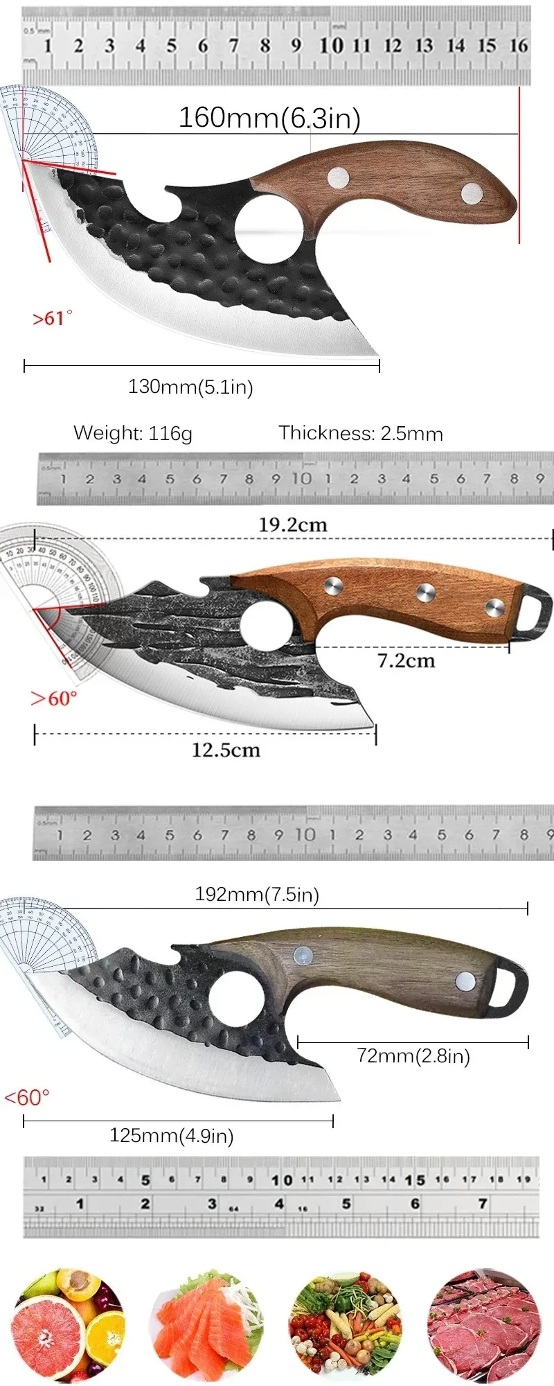 Нож для обвалки Buther острый кухонный резак из нержавеющей стали с ручкой