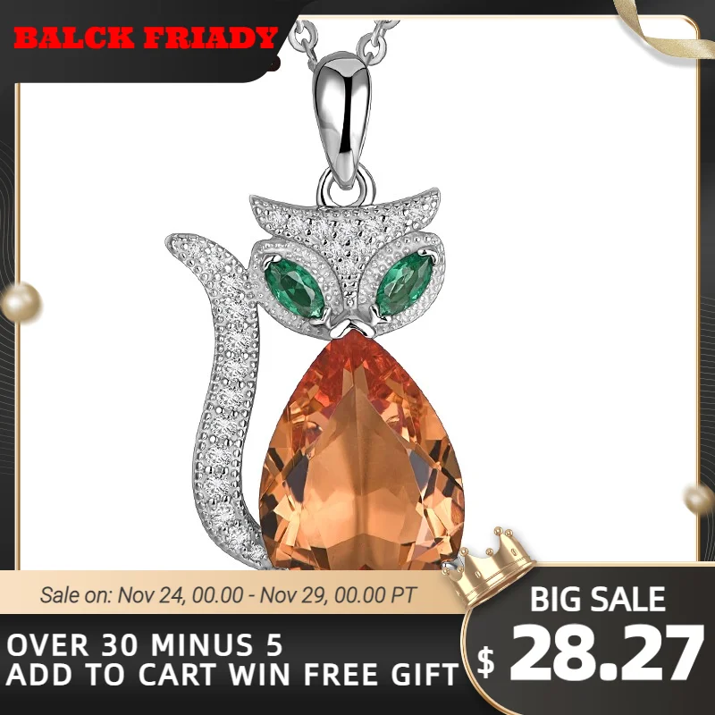 

Подвеска женская в форме кошки, из серебра 925 пробы, с зултанитом