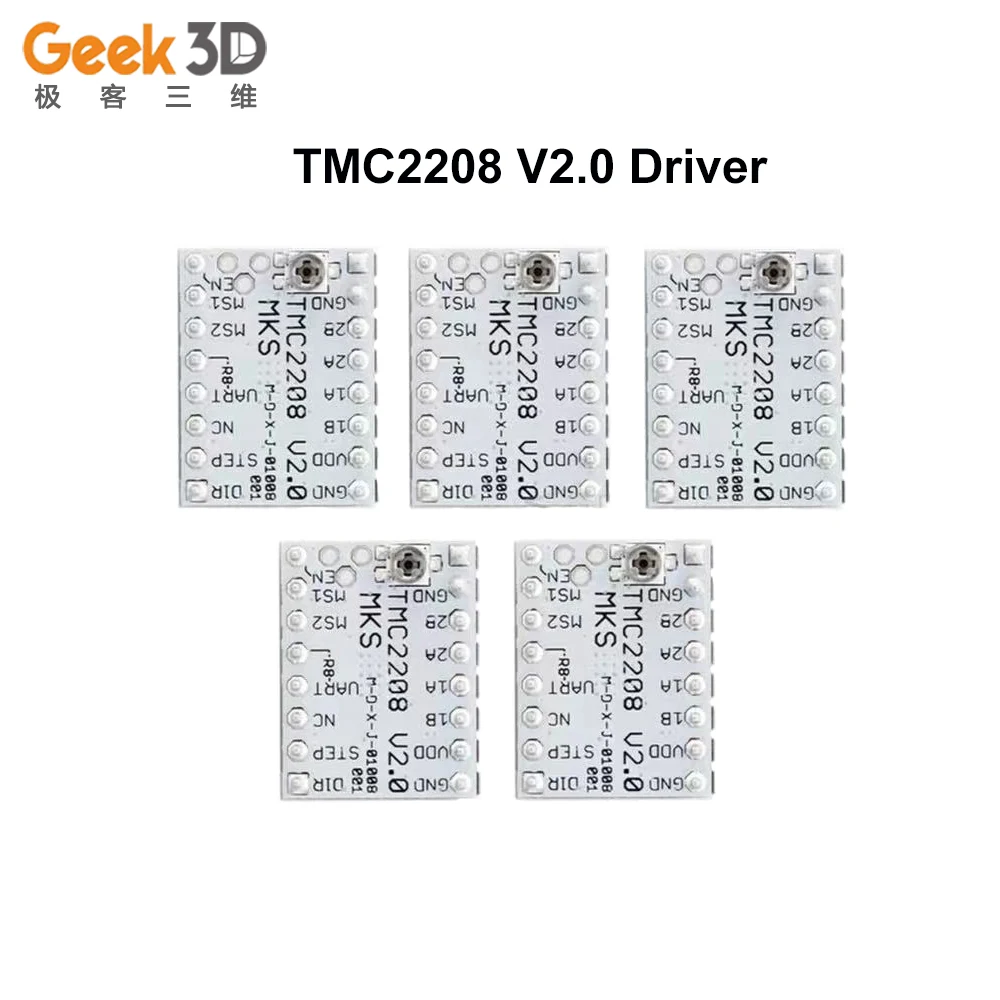

Драйвер шагового двигателя Makerbase MKS TMC2208, сверхтихий драйвер для 3D-принтера SGen_LRobin Nano, детали для 3D-принтера, 5 шт./партия