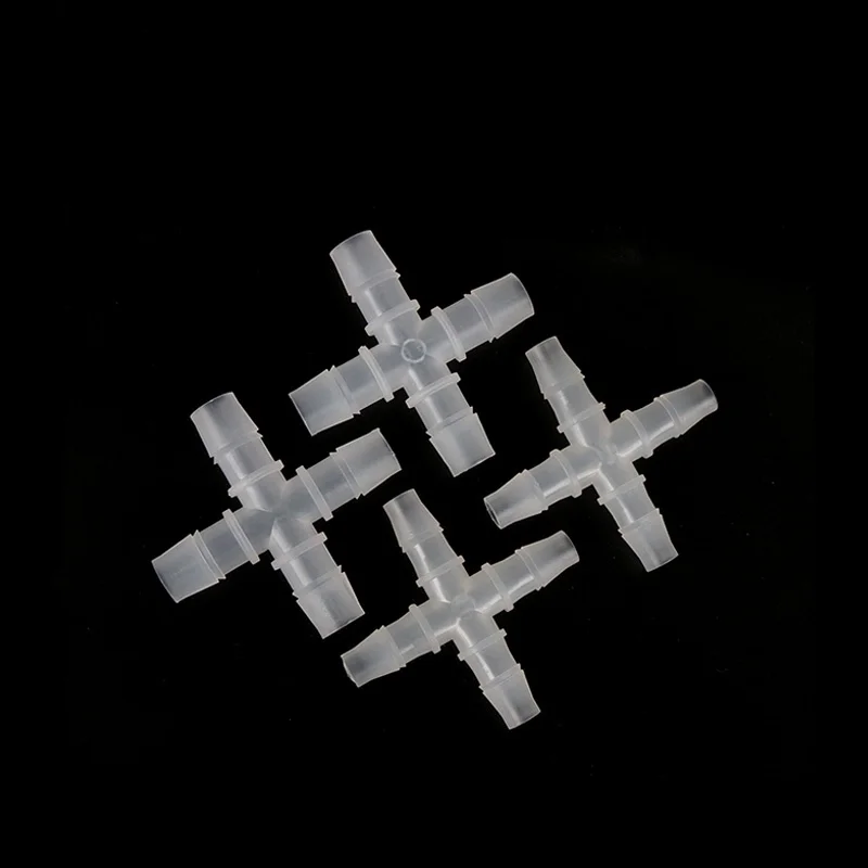 Фото Пластиковые крестовые соединители Φ2,4 ~ 12,7 мм, равный диаметр для орошения сада, 4-ходовой соединитель, соединения для аквариумного бака, воздушного насоса, шланга, пагода №5