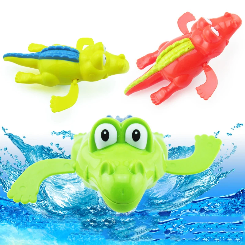 1 Pc New Bathroom Bath Shower Baby Clockwork Swimming Children Play Water Cute Little Crocodile Bathing Bathtub Toys for Kids
