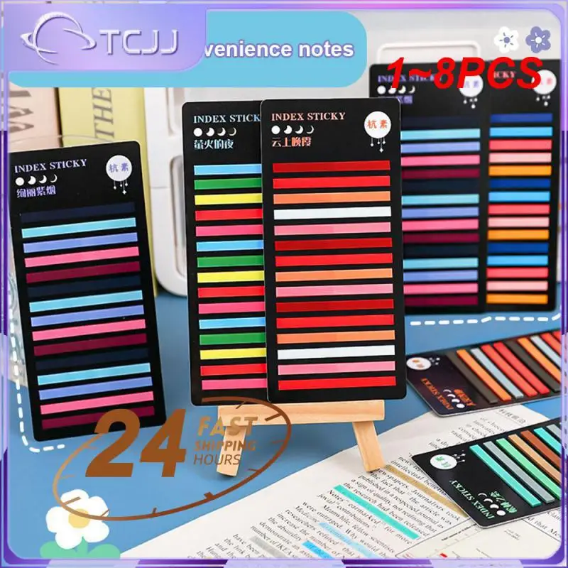 

1~8PCS Sheets Transparent Rainbow Index Memo Pad It Sticky Notepads Paper Sticker Notes Bookmark School Supplies Kawaii