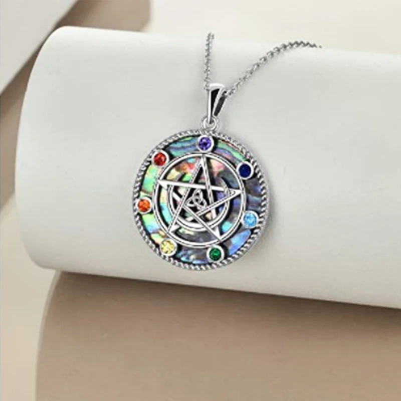 Ожерелье в виде пятиконечной звезды серебряного цвета женское ожерелье