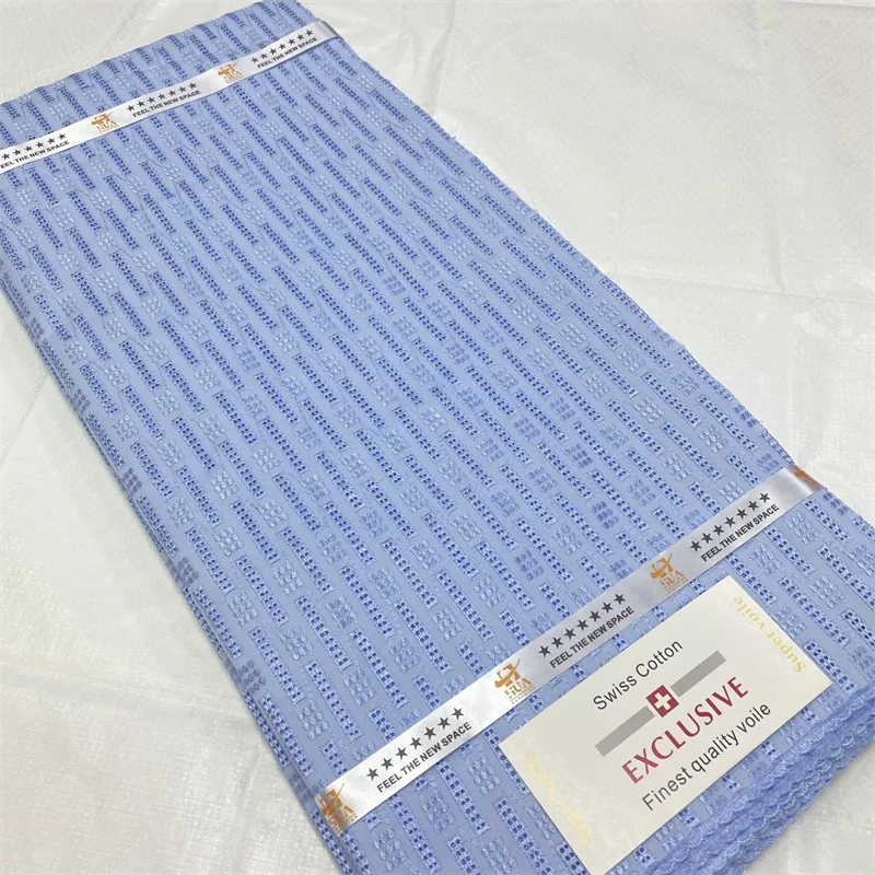 

5 ярдов, Лидер продаж, нигерийская 100% хлопковая полированная ткань для мужчин, Высококачественная швейцарская вуаль, кружевной материал с в...