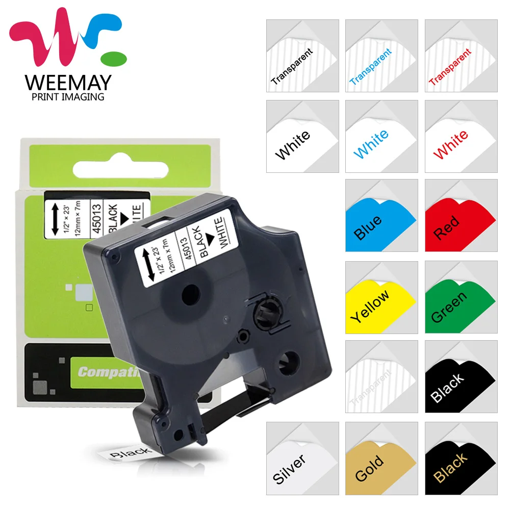 

Лента Weemay диаметром 6 мм, 9 мм, 12 мм, для Dymo LabelManager Lm160 45013, лента для принтера этикеток
