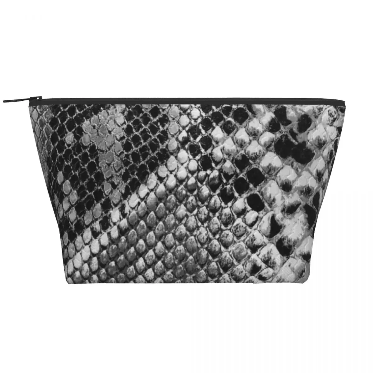 

Черно-серый Змеиный органайзер для хранения на молнии, Классический рисунок в виде змеиной кожи для девушек, сумка для макияжа, несессер, уп...