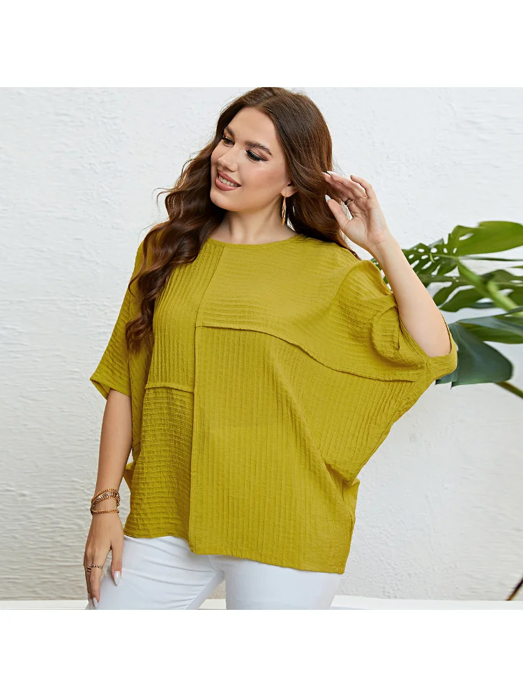 Solid color coat plus size stitching plus size women clothing  t-shirts blusas roupas femininas