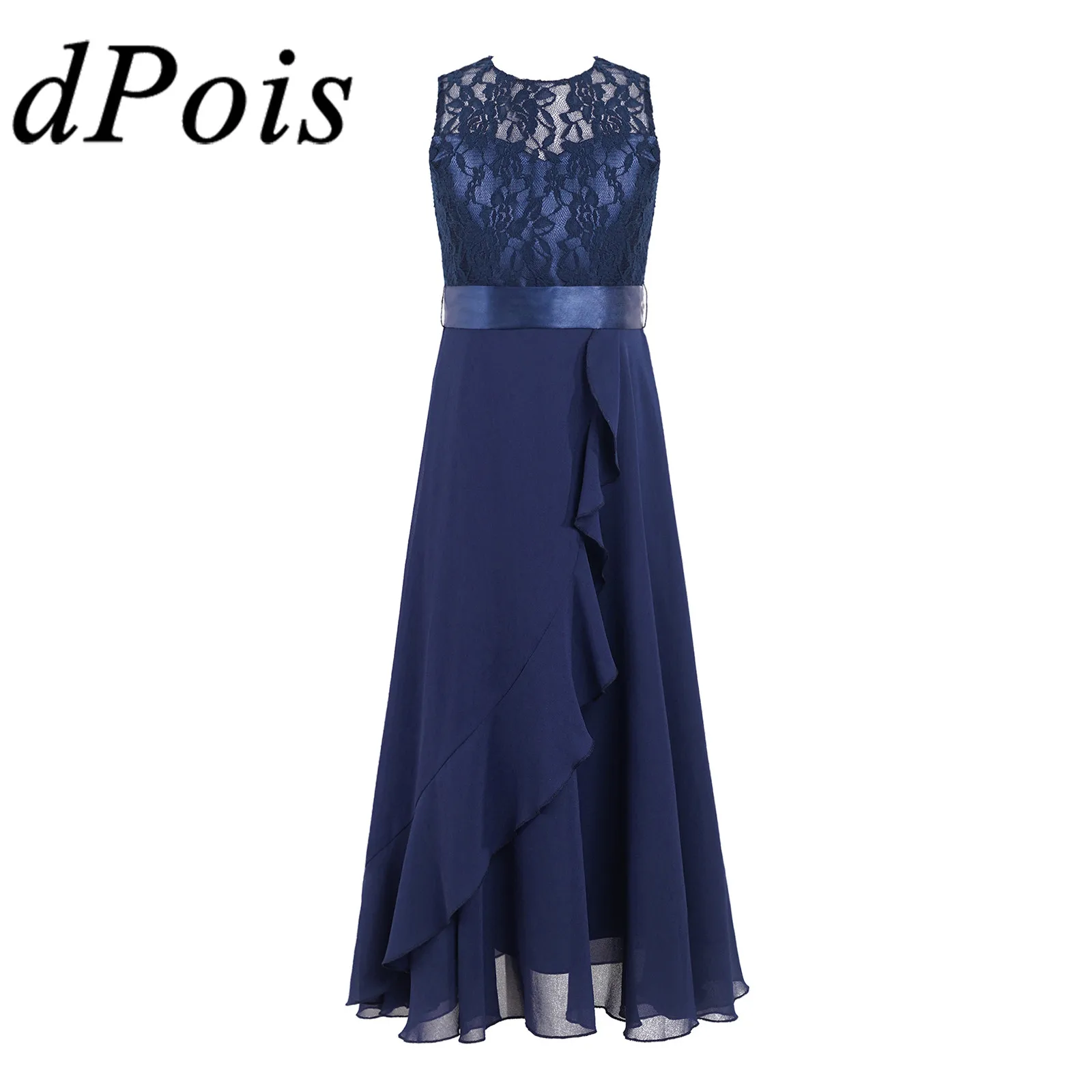 

Kids Girls Sleeveless Ruffled Chiffon Dress Elegant Dresses for Dancing Ballet Dance Costume Children Stage Dance Wear