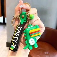 xm funny ig popular japanese cute dinosaur pendant food funny little doll keychain creative couple bag pendant special gift