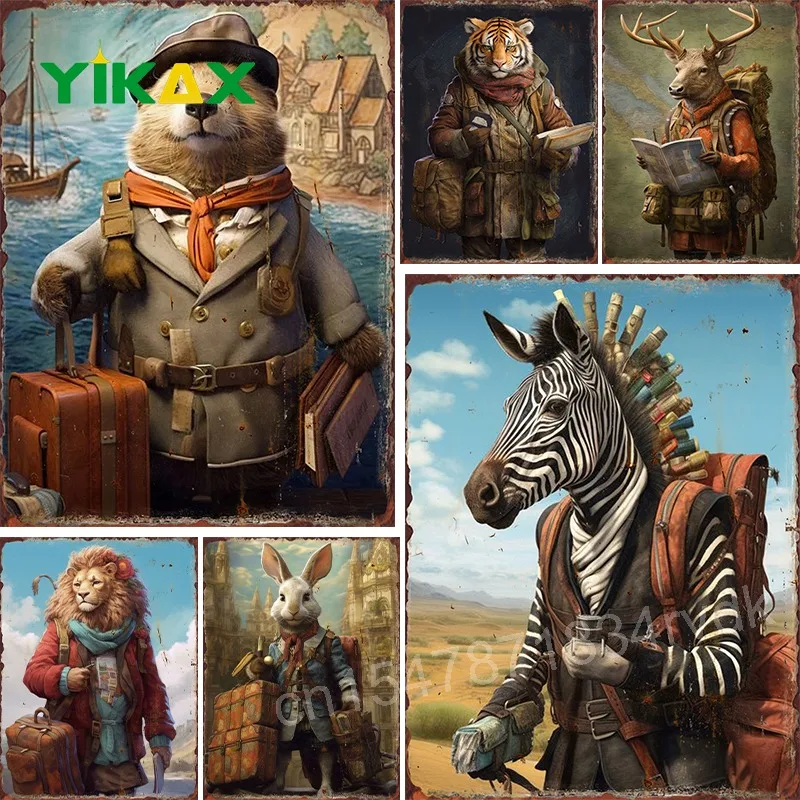 

Animals Travel Guide Home Decorations Metal Plate Tin Sign Room Decor Room Decoration Vintage Metal Plate Retro Poster Wall Art