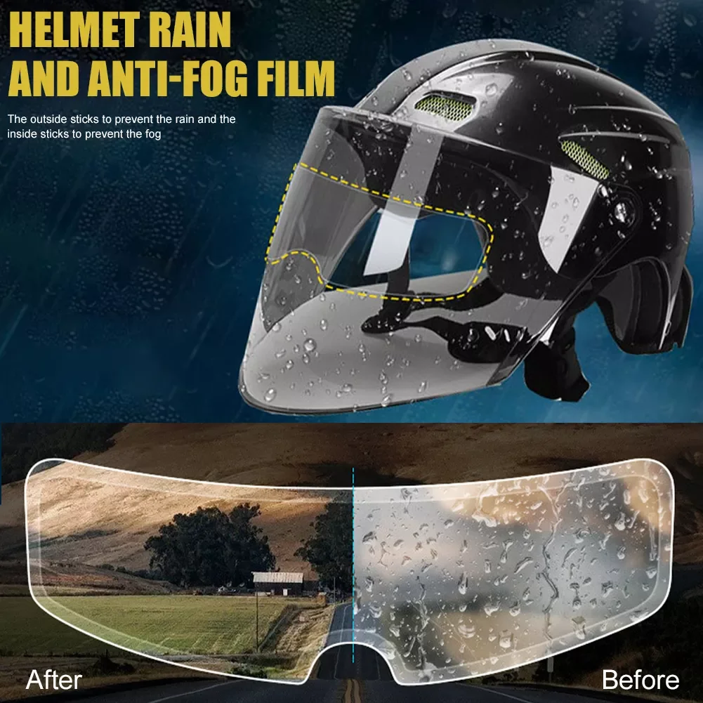 Motorcycle Helmet Anti-fog Film Rain-proof Long-Lasting Nano Coating Film Helmet Visor Sticker Motorcycle Accessories