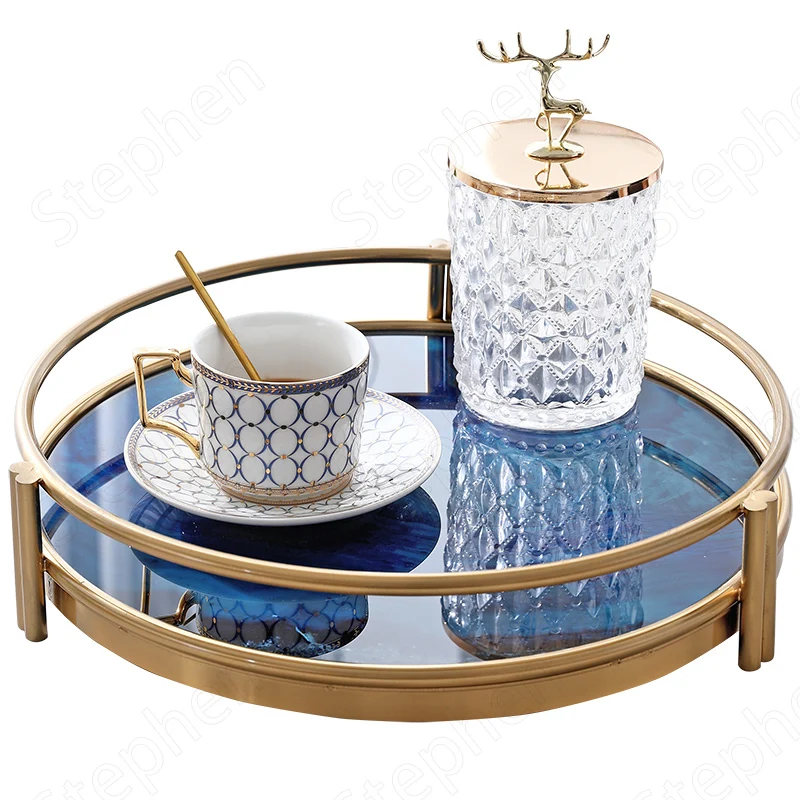 Металлические лотки с текстурой агата декоративный Скандинавский современный