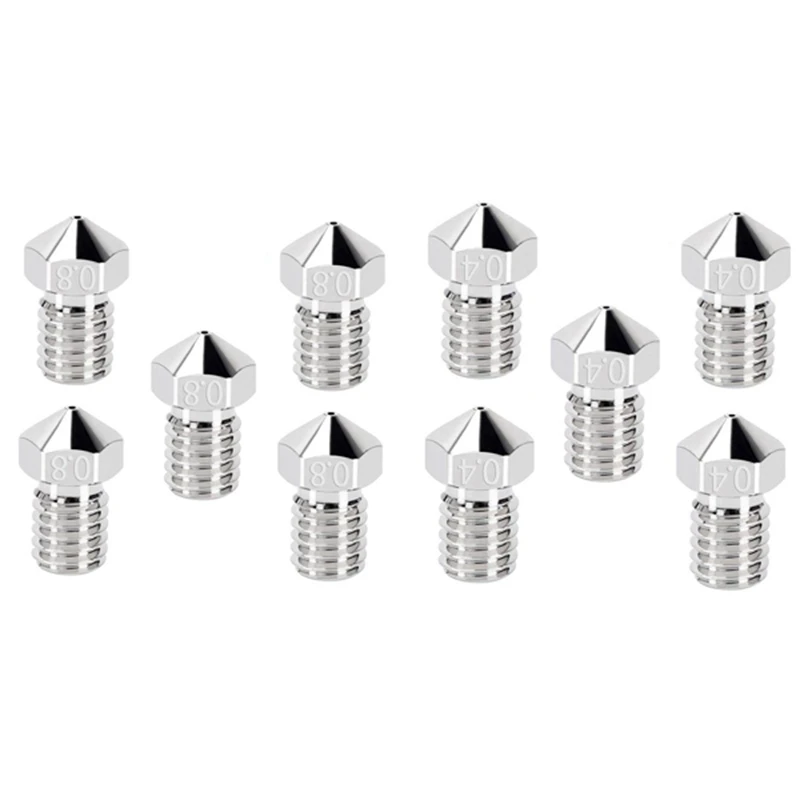 

5 шт., никелированные медные насадки для 3D-принтера, для E3D V5/V6,Ender 3/5