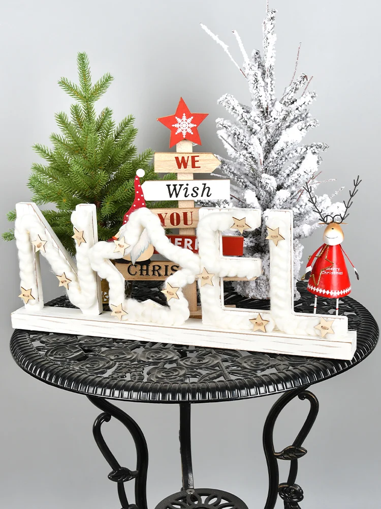 Рождественское украшение Рождественский светящийся деревянный Настольный