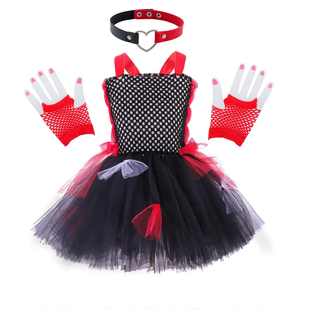 

Unique Halloween Costume Sets Vampire Cosplay Princess Tutu Dresses for 1-12 Years old Peach Children Knitted Role Play Vestidos