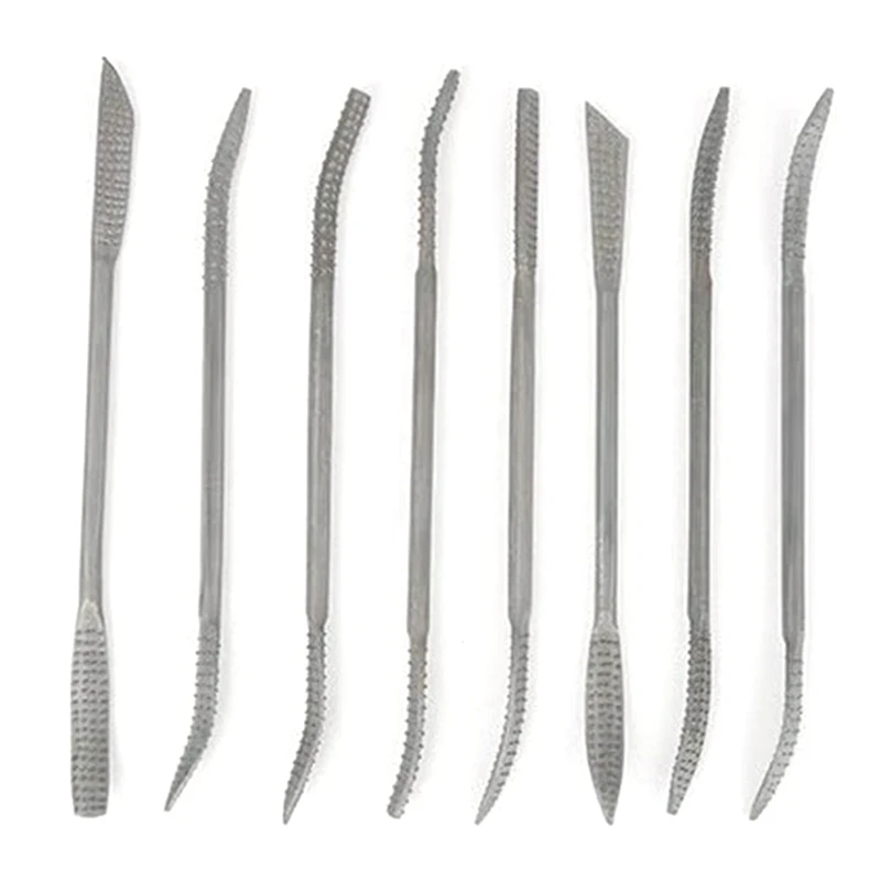 

Wood Riffler File Set 8PCS 200Mm Double Ended Burrs For Woodworking Carving Hand Tools Needle File