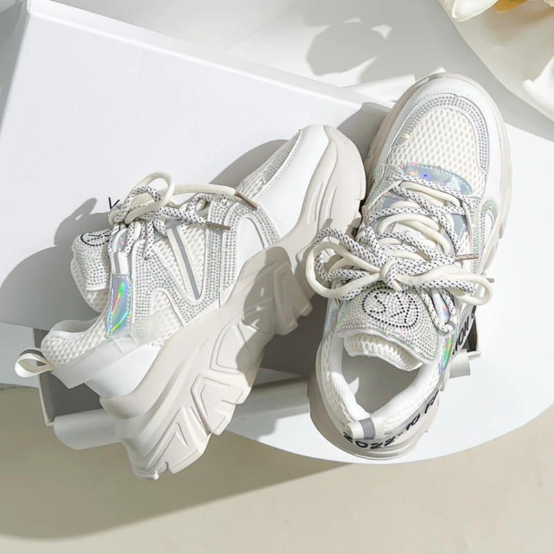 Autuspin Height Increaed Mesh Sneakers Women Fashion Chunky Wedge Casual Shoes Winter Autumn Females Women Platform Sneaker New